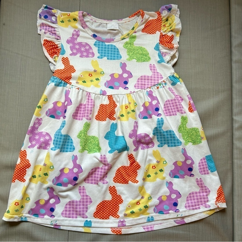3/$15 Girl's 6/7 Boutique Rabbit Easter Tunic Top **3/$15**
